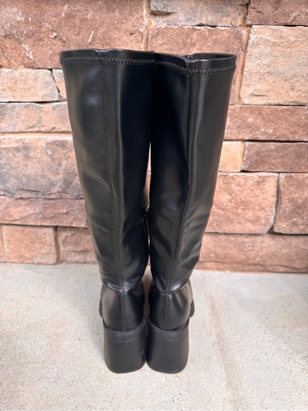 Wild Fable Azzahya Stretch Platform Tall Boots Chunky Block Heel Square Toe Y2K - Picture 4 of 9